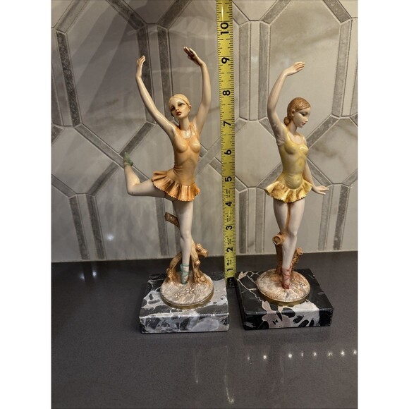 TWO Vintage Simonetti Depose Italy Ballerina Figurines #351 & 352 Carrara Marble - Picture 2 of 15